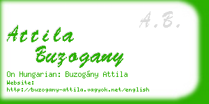 attila buzogany business card
